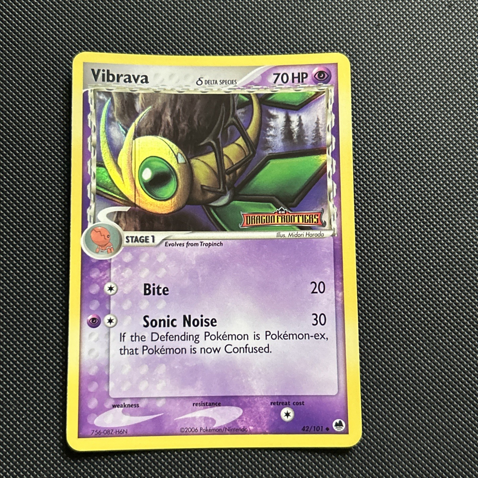 Vibrava Delta Species Reverse Holo Stamped Card 42/101 Dragon Frontiers NM