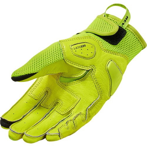 Rev'it Ritmo Leather Gloves Motorbike Motorcycle Urban City Neon Yellow - Picture 2 of 2