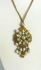 Beautiful vintage goldplated turquoise baroque pearl pendant necklace