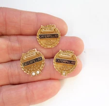 Caterpillar 10k Solid Gold Diamond 20 25 30 Year Service Award Tie Tac Pin 6.9g