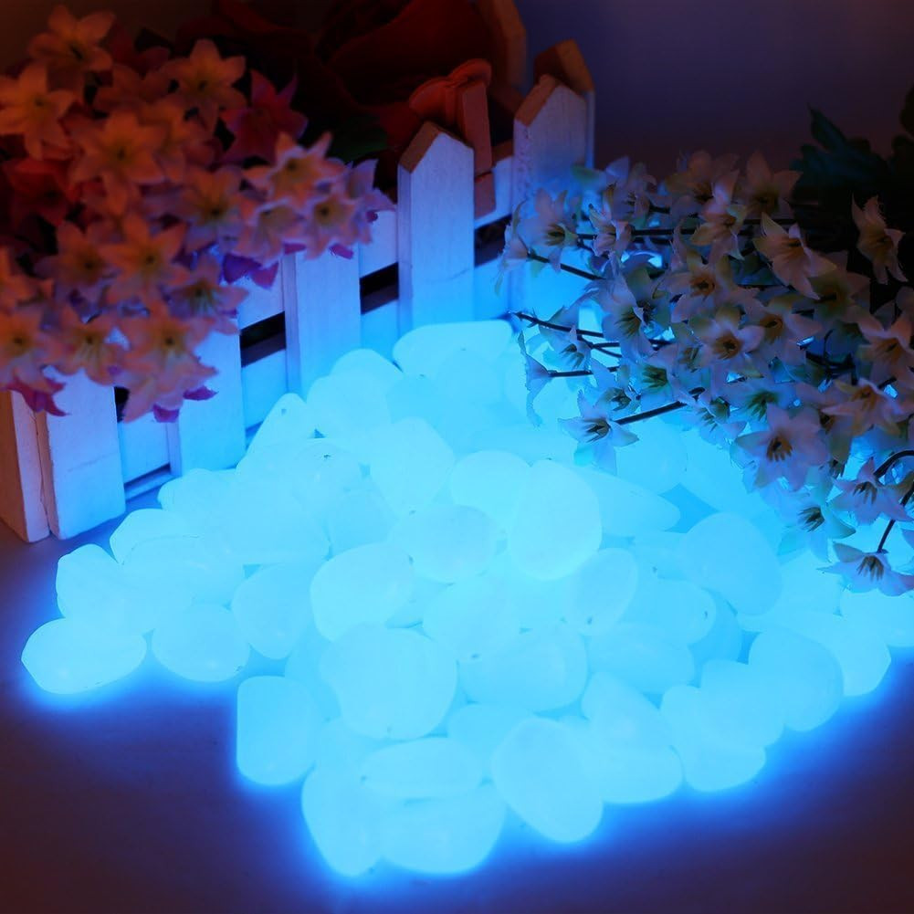 550pcs Glow in the Dark Decorative Pebbles Eco Friendly Garden Yard Decor