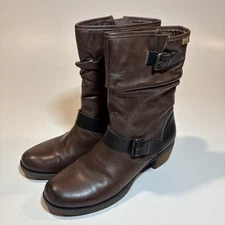 Pikolinos LeMans 838-9233 Moto Biker Mid-Calf Leather Boots Women US 10 EUR 41