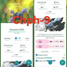 Pokemon Shiny Kyurem LV50 3moves (Glaciate) - TRA'DE GO - Read item Description