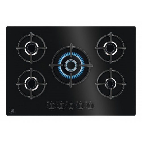 Electrolux EGG75372K Nero Superficie piana 75 cm Gas 5 Fornello(i) - Foto 1 di 5