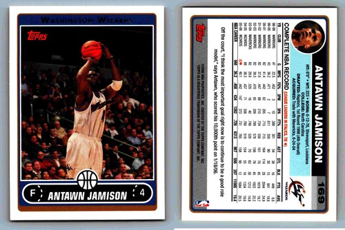 Antawn Jamison Washington Wizards Topps 200506 Card 169 Basketball Memorabilia - Foto 1 di 12