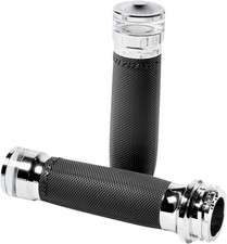 Contour LED Handle Grip Set Chrome Cable Throttle by PeM. 0063-2101M-CH