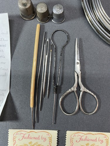 Vintage Cross Stitch Embroidery Supplies Tools Handmade Fabrics VTG Chimayo Lot - Picture 4 of 22