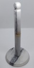 White Marbled Stone Freestanding Countertop 3pc Paper Towel Holder ~ 12.75" Tall