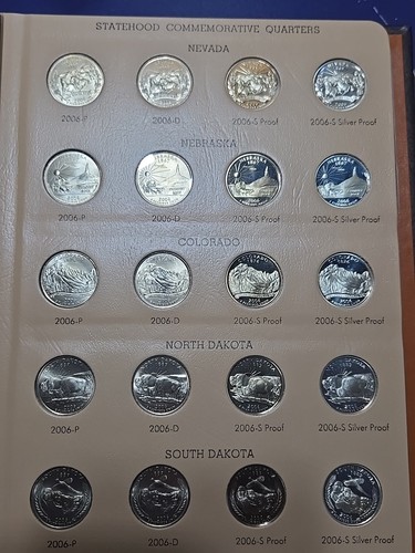 2004-2008 US Statehood Quarters (100 Coins) Including Proofs In Dansco Album - Picture 6 of 12