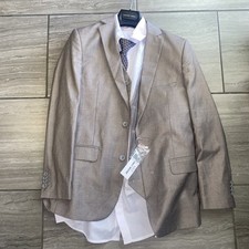 Geoffrey Beene Boy's Suit Modern Fit 5-Piece Suit Set - GRAY SZ 16