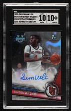 2023 Bowman U Chrome Prospect Lava Refractor Simeon Wilcher SGC 10 GEM Auto 1a07
