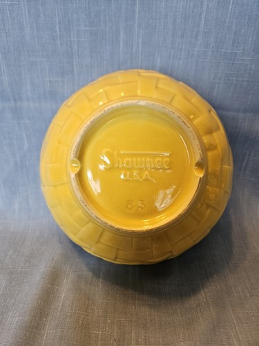 Shawnee Keramik USA gelb Korbgeflecht Schüssel 83 7 1/2" breit x 3 1/8" hoch - Bild 5 von 8