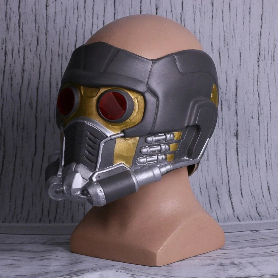 Star Lord LED Helmet Cosplay Superhero Star Lord Quill LED Mask Props Latex - Image 2 of 4