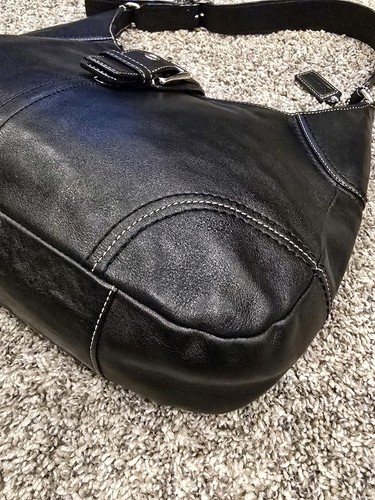 Coach Hamilton Shoulder Bag SoHo Hobo Crescent Black Leather Y2K - F12601 - Picture 8 of 20