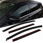 Window Visor Rain Guard 4pcs For Nissan Versa Sedan 2007-2011 Tape-On Dark Smoke
