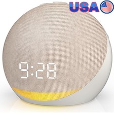 Compact Sound Machine Alarm Clock Bluetooth Speaker Night Light Timer 25 Sounds