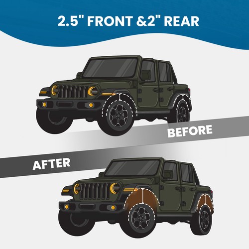 2.5" Leveling Lift Kit for Dodge Ram 1500 4WD 1994-2001 w/ Shocks & Coil Spacers - Picture 6 of 15