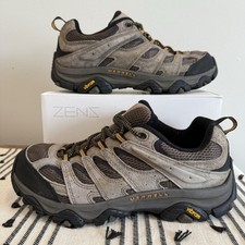 Merrell MOAB 3 Walnut Men's 9 Ventilated Leather Hiking Shoes Low Vibram EUC