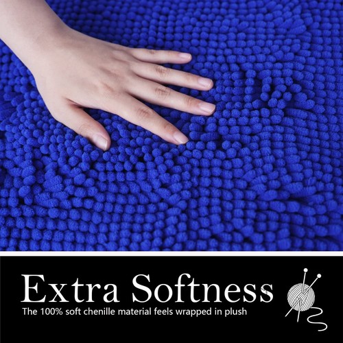 Bathroom Rugs Chenille Bath mat 2 Piece Set, Super Absorbent, Strong PVC Non ... - Picture 4 of 9