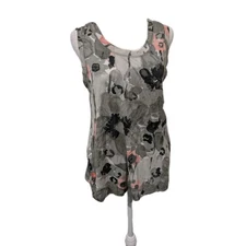Simply Vera Wang Tank Top Women's Size Large Modern Abstract Floral Shirt EUC