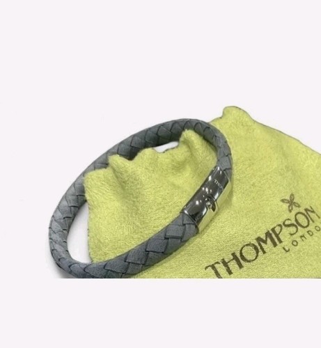 Thompson of London - Herren Wickelarmband schwarz Leder/Edelstahl. UVP 115£ - Bild 2 von 4