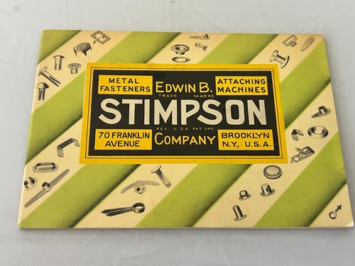 1930er Edwin B. Stimpson Co. Katalog - Brooklyn NY - Metallverschlüsse/Hardware +++