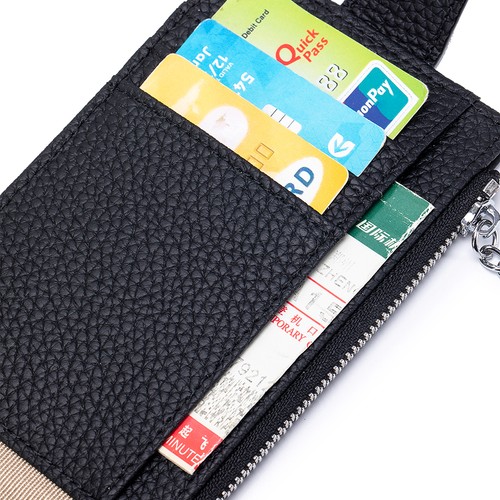 Mujeres RFID Bloqueo Cuero Doble Plegable Cartera Portatarjetas de Crédito Cartera con Llavero - Imagen 9 de 18