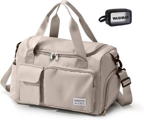 Small Gym Bag for Women - Travel Duffle Carry On Weekender with Shoe