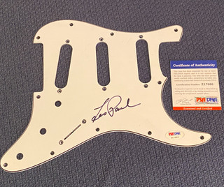 Les Paul Autographed Auto Signed White Guitar Pickguard PSA Music Inventor