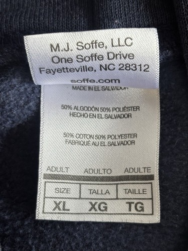 Sudadera con Capucha Soffe Azul Marino Para Hombre Talla XL Azul Pullover De Colección - Imagen 5 de 11