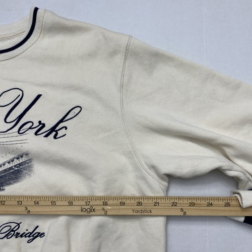 Hollister NYC Sweatshirt Creme Gr. S Manhattan Bridge Grafik Pullover - Bild 5 von 10