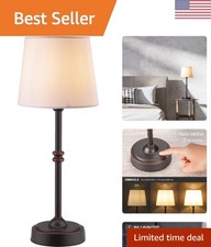 Portable O  Bright LED Table Lamp - Touch-Control, Dimmable, Rechargeable 16  