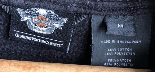 Felpa con cappuccio Harley Davidson uomo taglia media nera full zip manica lunga fori pollice - Foto 2 di 8