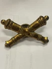 Civil War Era Brass Crossed Cannons Artillery Military Cap Badge Pin Button