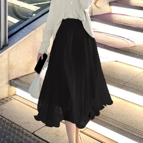Falda Para Mujer Primavera Verano Cintura Alta Línea A Plisada Midi Faldas Estilo Moderno - Imagen 25 de 26