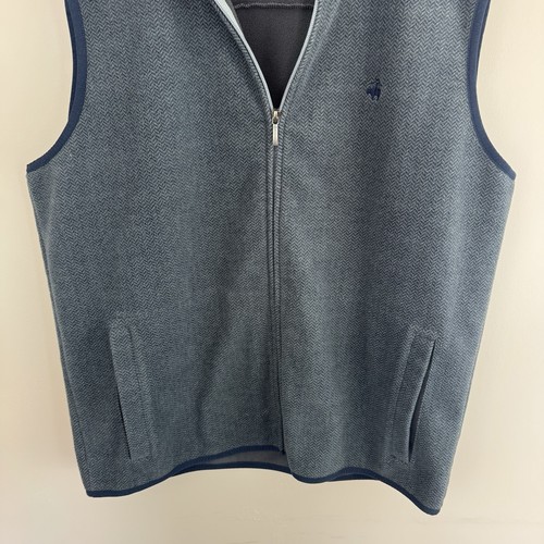 Brooks Brothers Herren Fleece Reißverschluss Weste Blau Chevron Größe Large - Bild 3 von 10