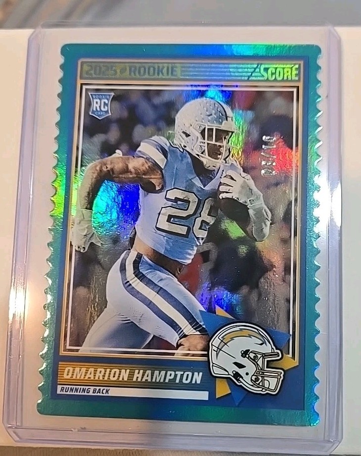 2025 Score #37 Omarion Hampton Teal Diecut /10