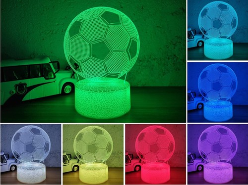 i-CHONY Soccer Gifts Night Light for Kids,Soccer 3D Illusion Lamp 16 Colors D... - Picture 2 of 6