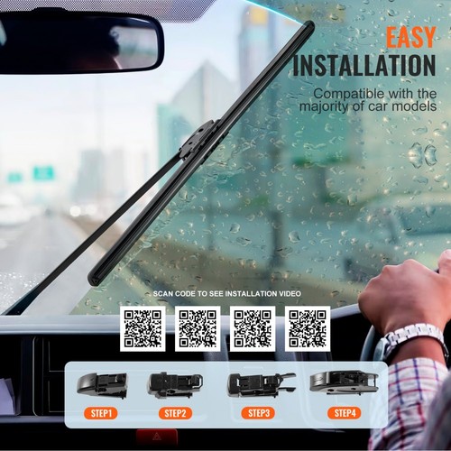 20 Inch Universal Rubber Wiper Blades for Windshield Replacement 51 cm Durable - Picture 3 of 8