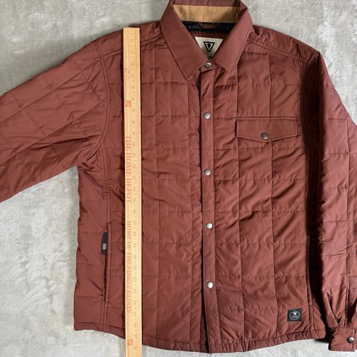 Vissla Quilted Jacket Mens Large Cronkite Lightweight Brown Faux Suede Trim - Picture 4 of 7
