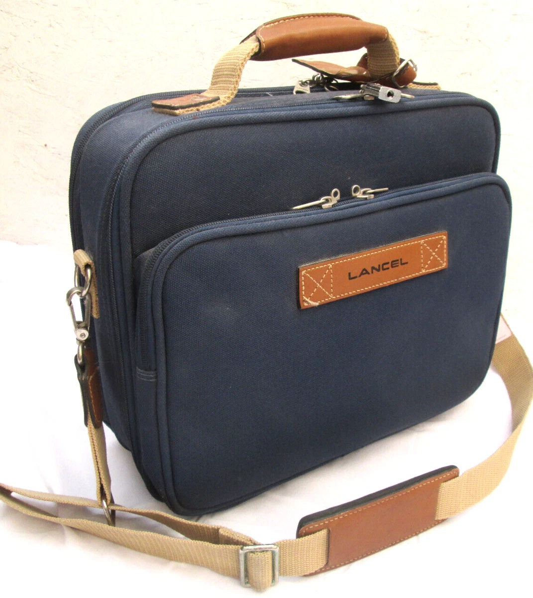 LANCEL Large TBEG Leather Travel Shoulder Bag