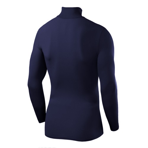 PowerLayer Mens & Boys Compression Base Layer Crew Mock Neck Long Sleeve Shirts - Picture 26 of 83