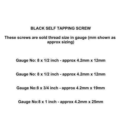 BLACK POZI DRIVE FLANGE HEAD SELF TAPPING TAPPER SCREWS No 8 x Length 1/2" To 1" - Picture 2 of 3