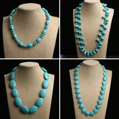 Bohemian Turquoise Beads Chain Bib Choker Necklace Party Jewelry Christmas Gift - Picture 2 of 17