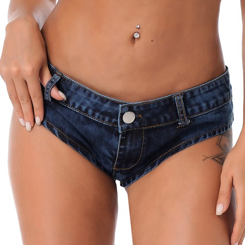 Mujeres Sexy Lo último Pantalones Jeans Mini Micro Pantalones Cortos Denim Dukes Cintura Baja Playa Pantalones Cortos - Imagen 75 de 134