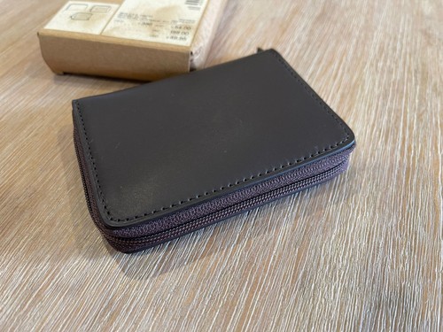 Muji Tanned Leather Coin Purse Card holder Dark Brown - Bild 5 von 7