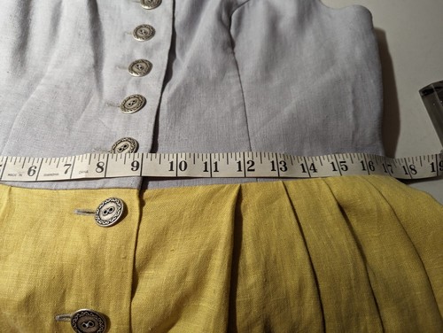 LISOLA Luxe Linen Dirndl 3 Piece Dress Tracht Pewter Buttons Oktoberfest Austria - Picture 19 of 24