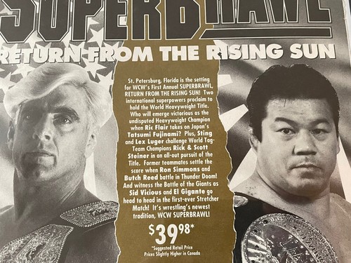 Vintage WCW First SuperBrawl 1991 Video Store VHS Ad Promo Poster 9x12 RARE - Picture 2 of 5