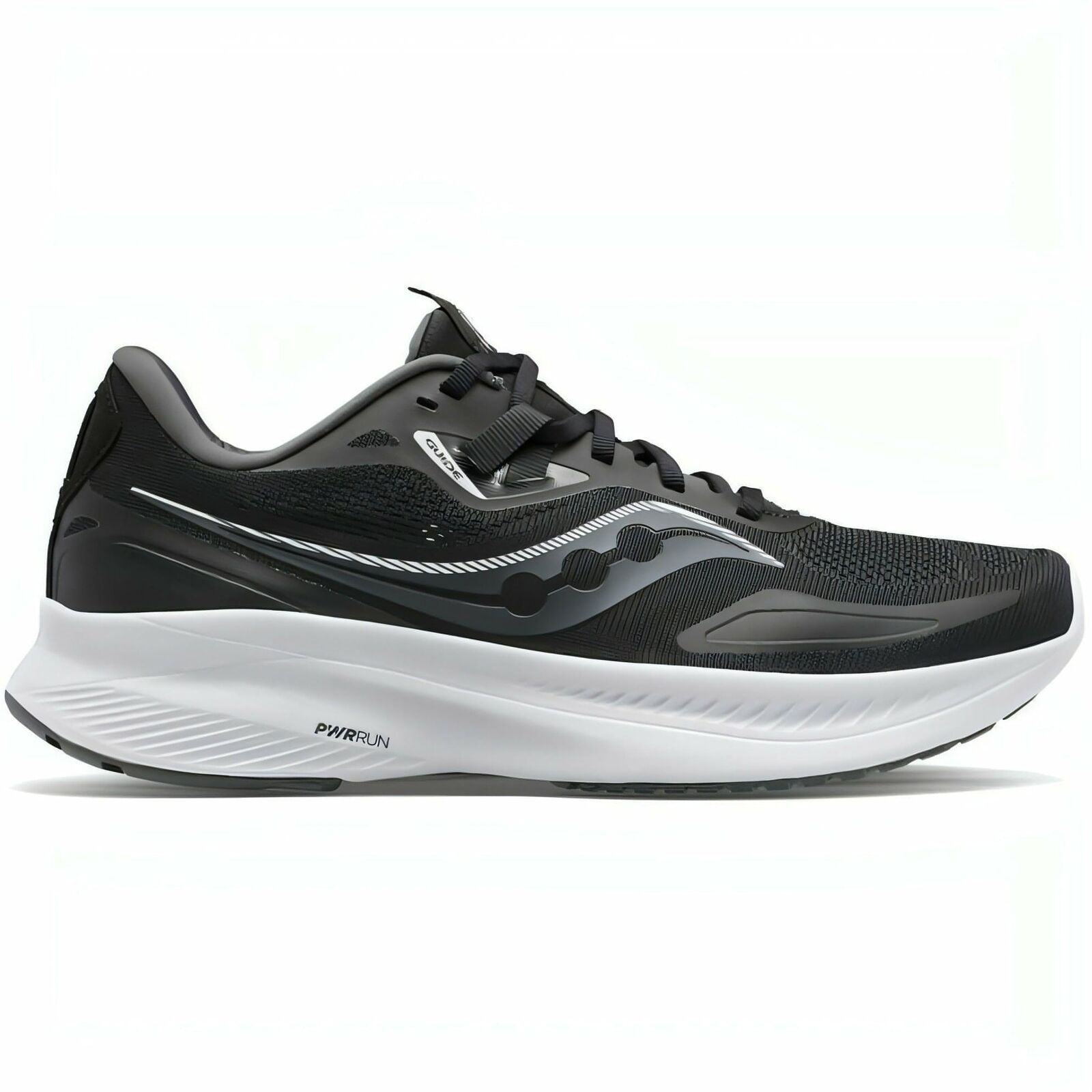 Saucony Guide 15 AMPLIO Zapatos para Correr para Hombres Negro Soporte Acolchado Entrenadores