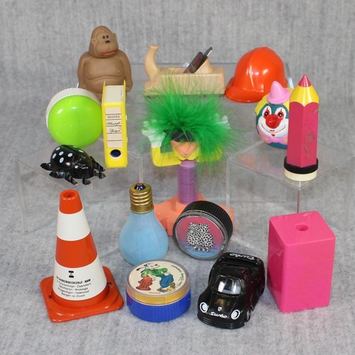 VINTAGE NOVELTY Pencil Sharpener 1980s Various Mixed 15x Plastic Rubber Lot 4 - Afbeelding 3 van 19